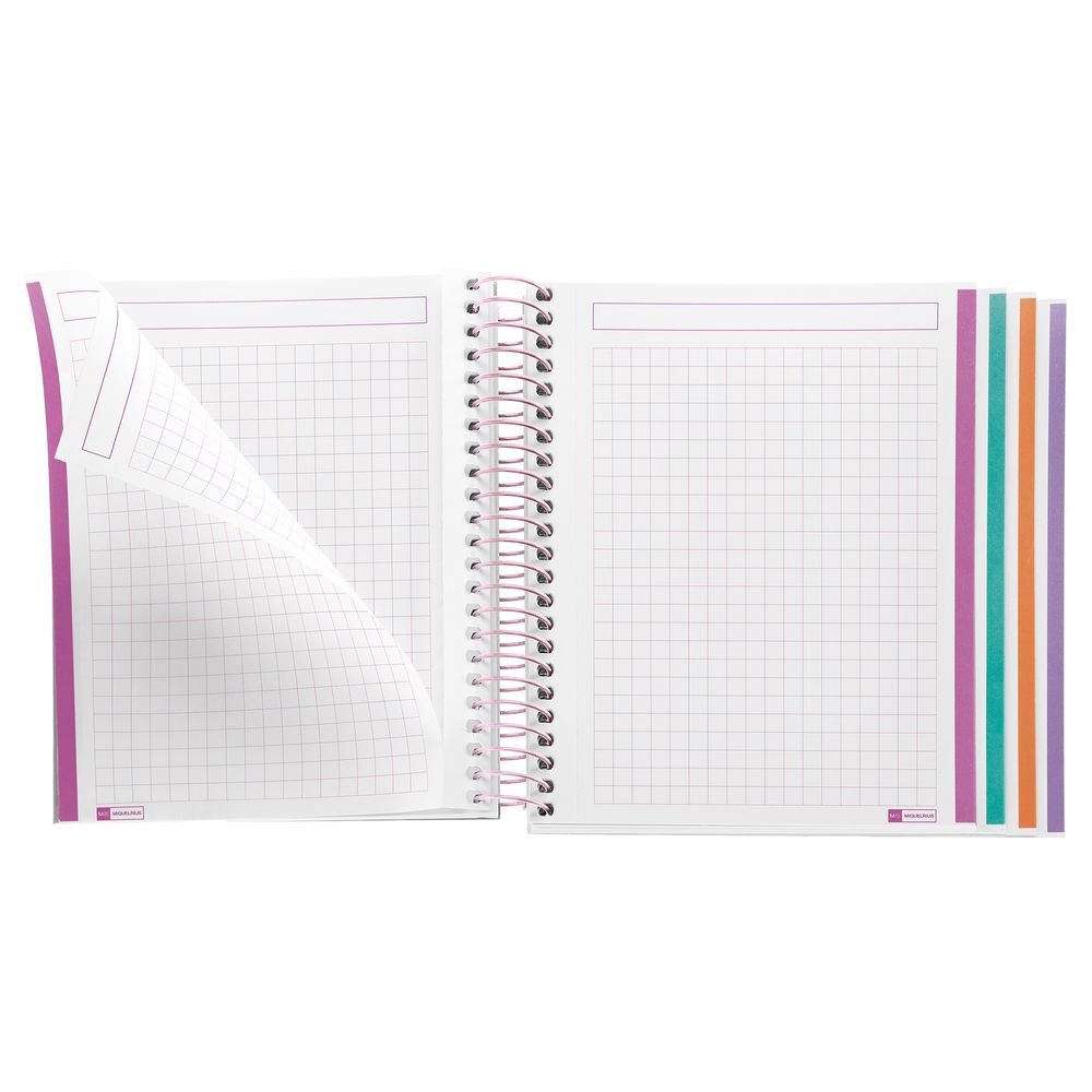 NOTEBOOK A5 120H 4COL CUADROS 5X5 70GR SPRING DAWN