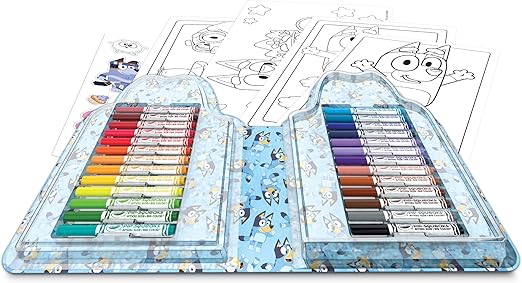MALETIN 45 PIEZAS BLUEY PARA COLOREAR CON STICKERS