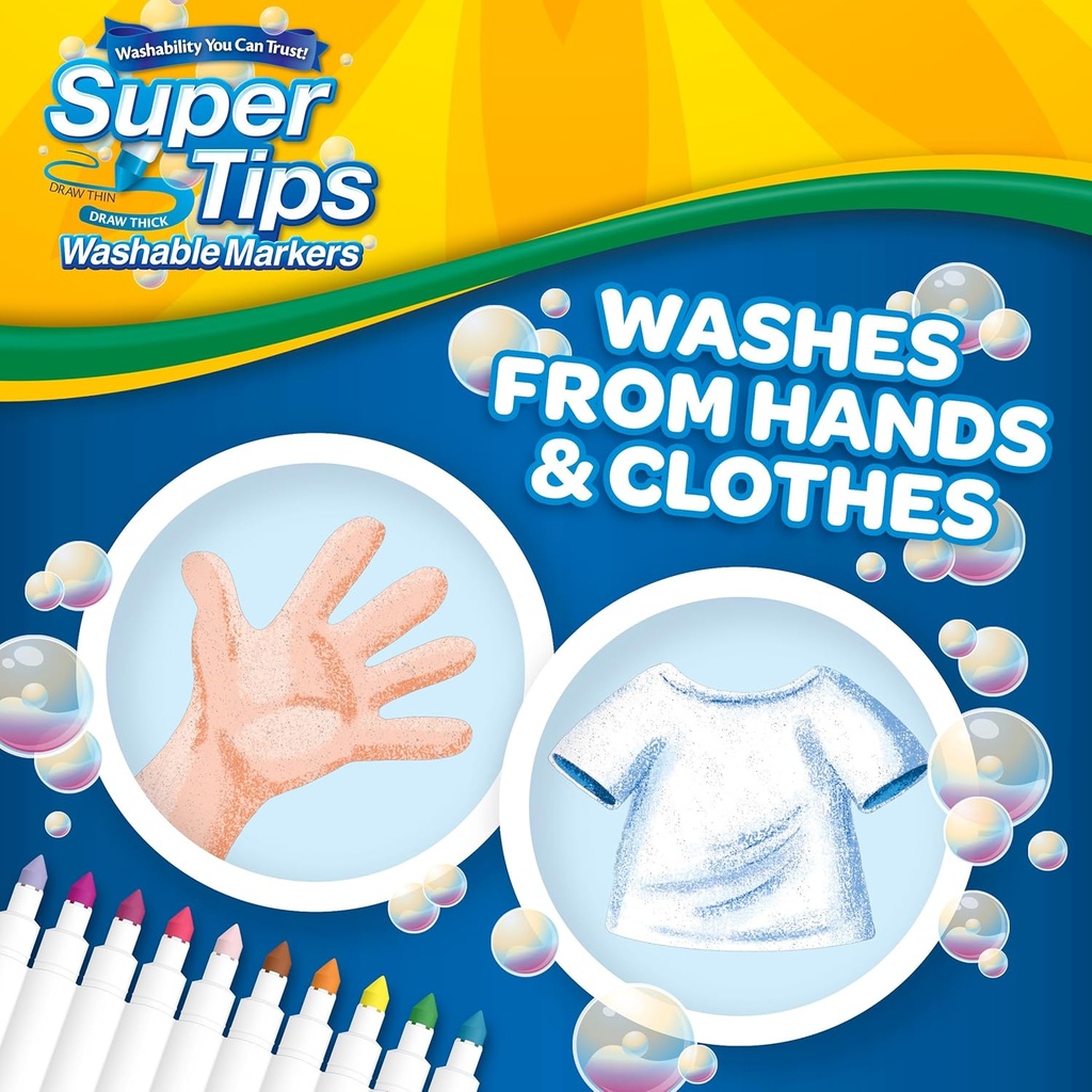150 ROTULADORES SUPER PUNTA SUPER TIPS LAVABLES