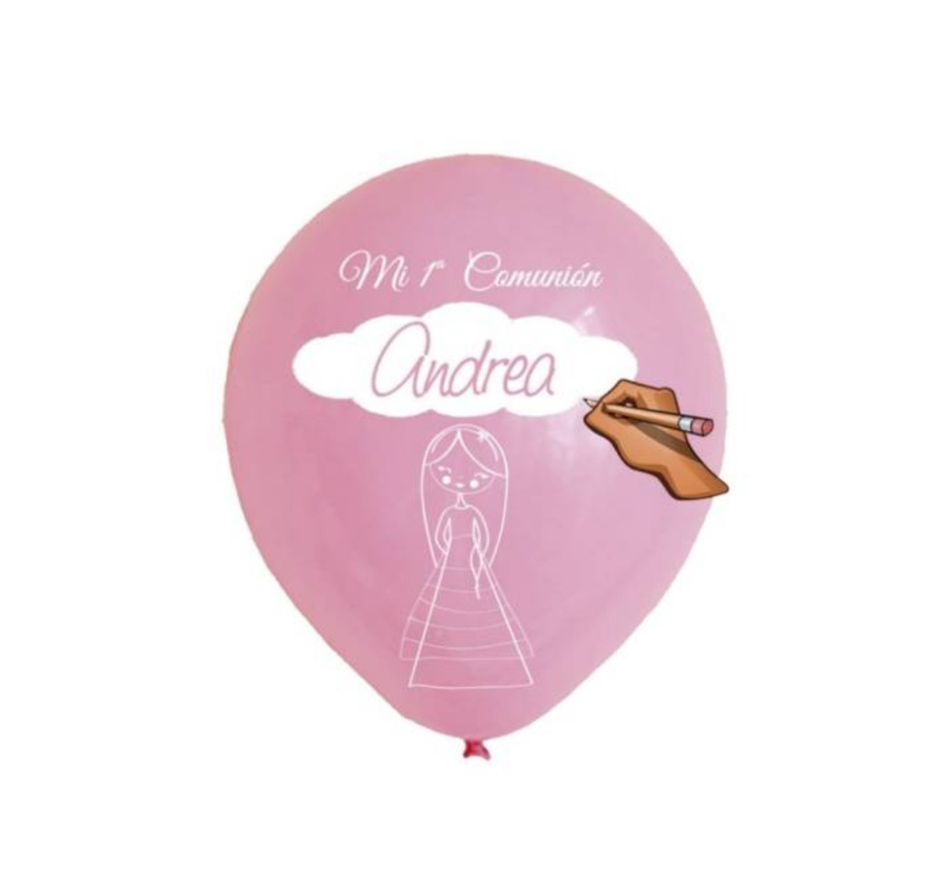 12 GLOBOS COMUNION NIÑA 41678