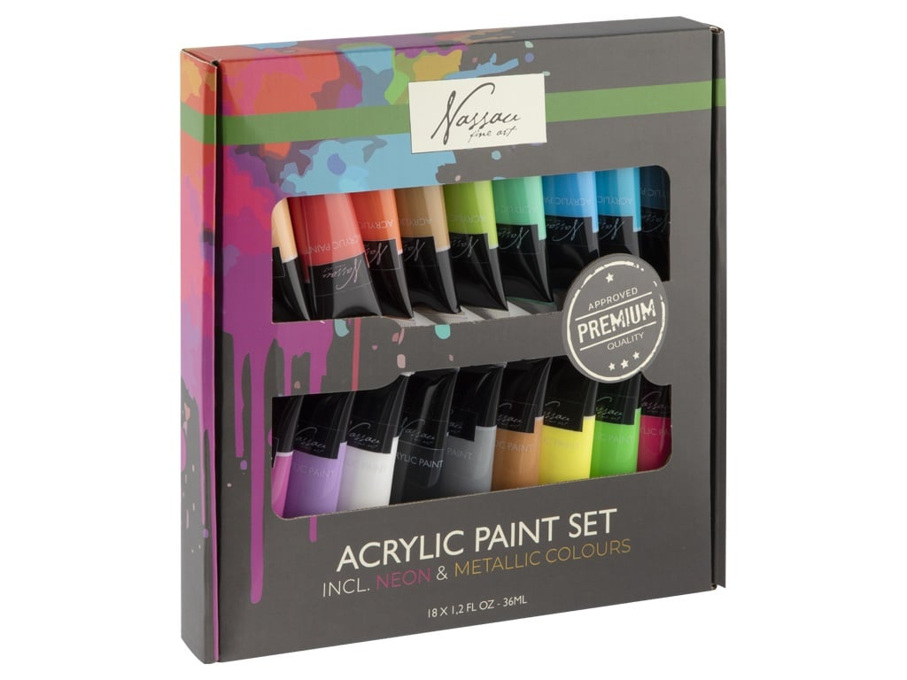 PINTURA ACRILICA 36ML 18COL C/NEON AR0701/22GE