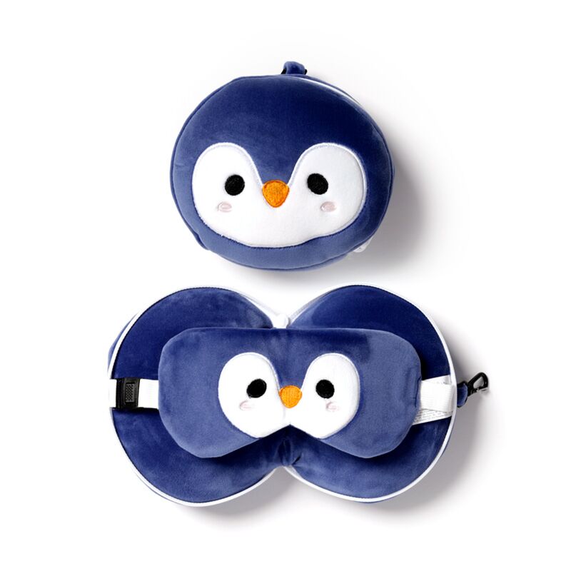 ALMOHADA VIAJE C/CREM.Y ANTIFAZ PINGÜINO
