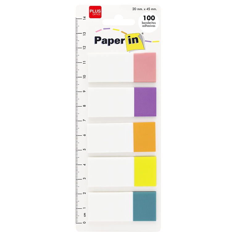 BANDERITAS 20X48 5COL MORANDI Y TRANSP 100UD