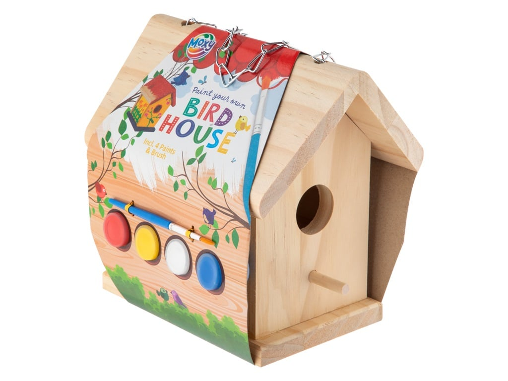 BIRDHOUSE WOOD INCL.4 PAINTS 620013