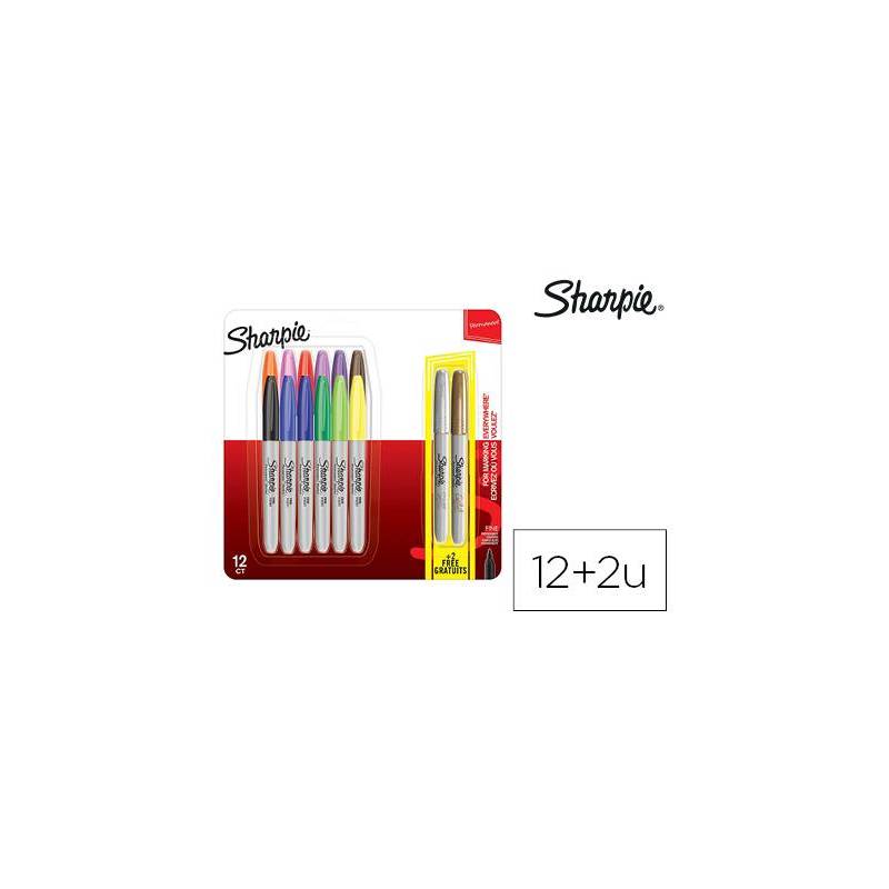 BLIST.SHARPIE FINO 12COL.+META