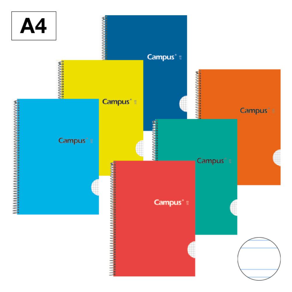 BLOC ESPIRAL CAMPUS A4 T.DURA 80H 70G DOBLE RAYA 3,5 MM