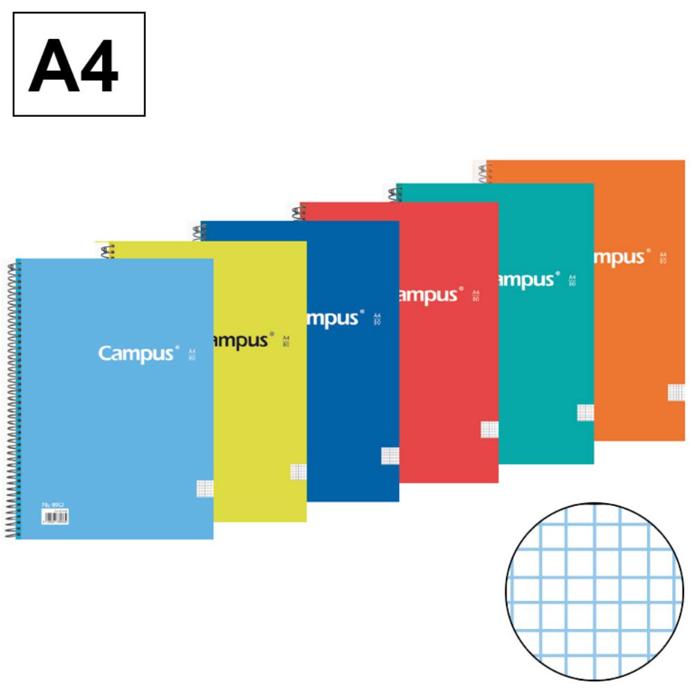 BLOC ESPIRAL CAMPUS A4 T.DURA 80H 70G CUADRICULA 3MM