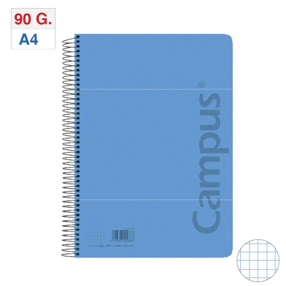 BLOC A4 T.PP 80H 90GR 4mm AZUL
