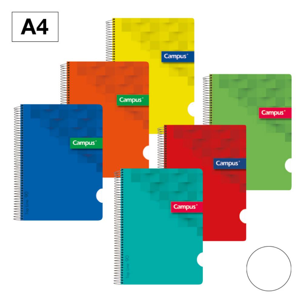 BLOC ESPIRAL CAMPUS A4 T.PLASTICO 80H 90G LISO