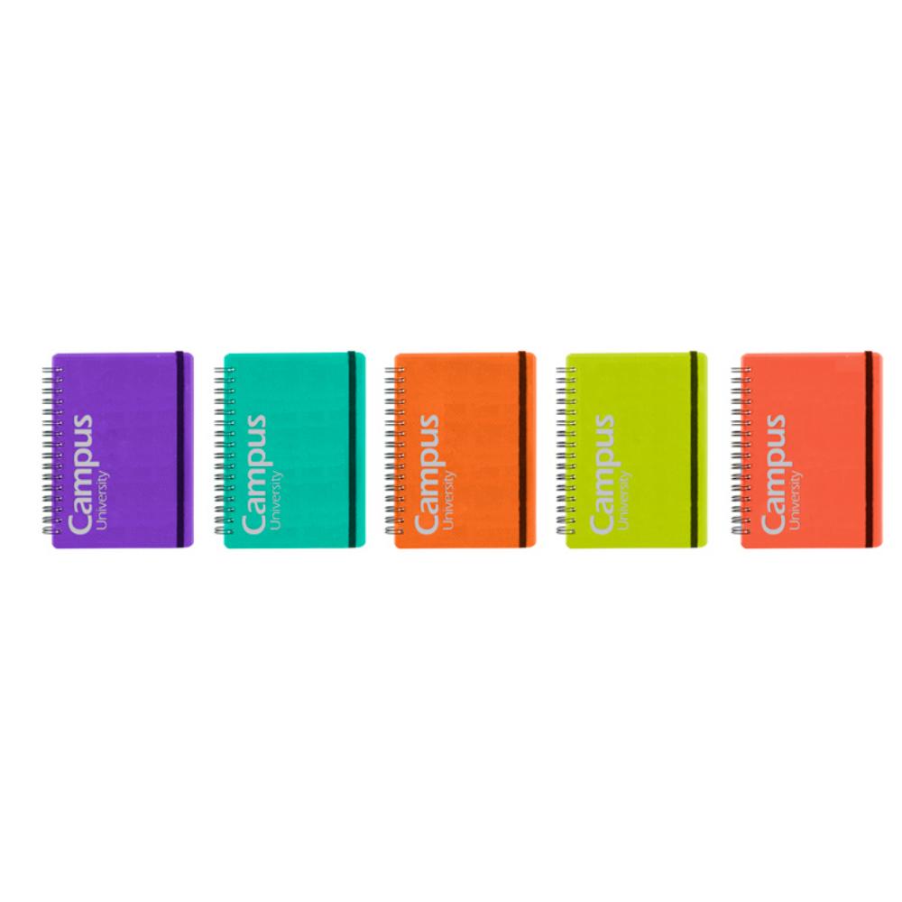 BLOC ESPIRAL CAMPUS UNIVERSITY A6 TAPA PLASTICO 60 HOJAS 70G CUADRICULA 4MM