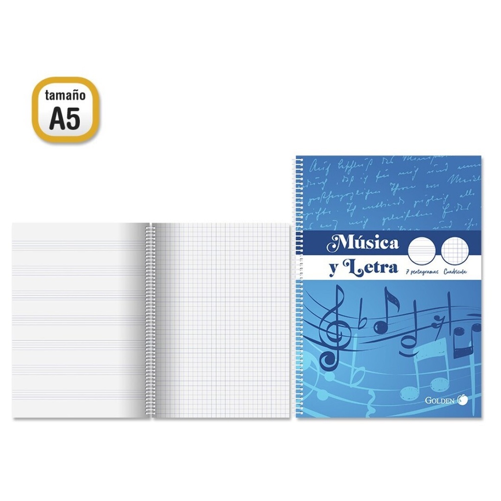BLOC MUSICA Y LETRA A5 CUADRI.