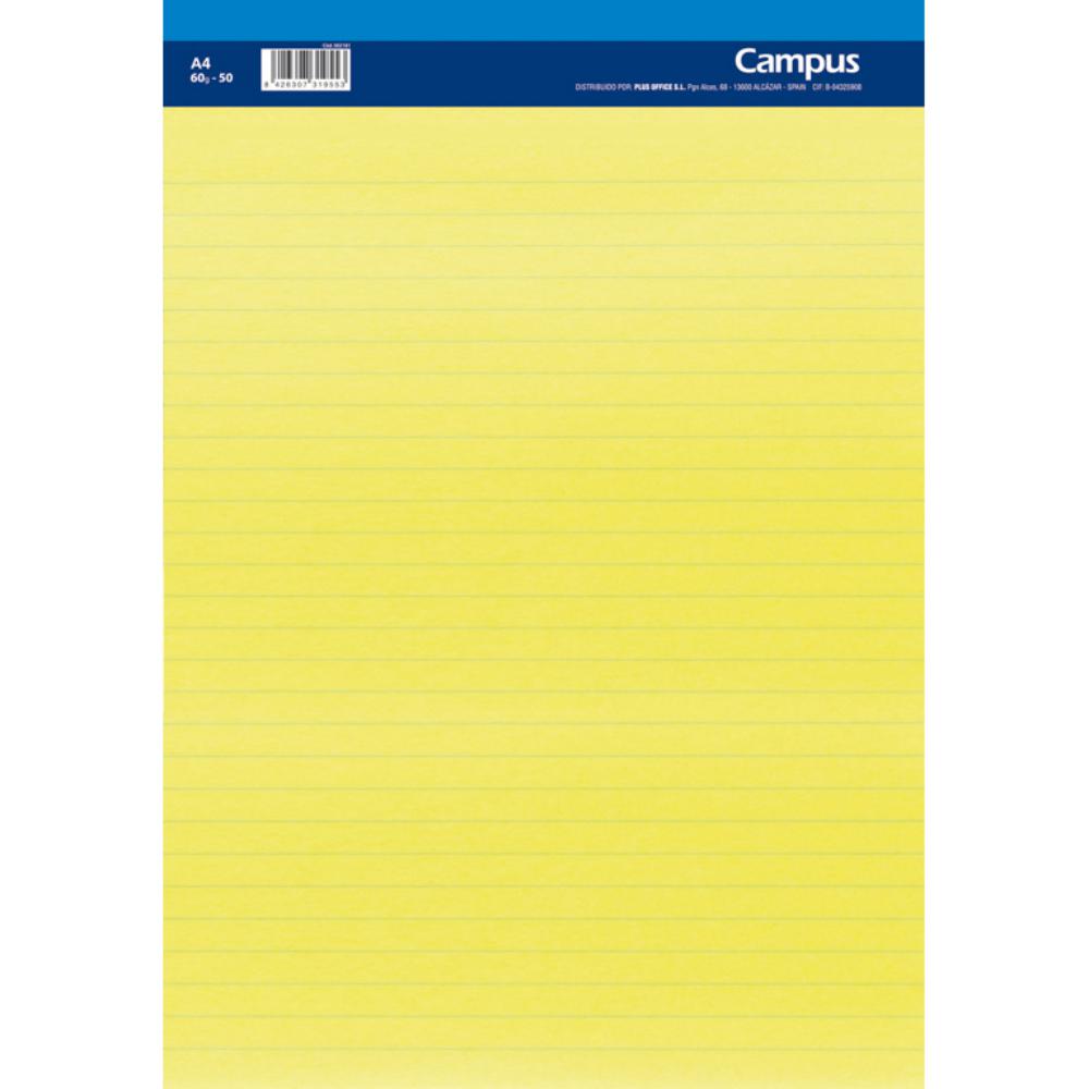 BLOC NOTAS PERF.A4 50H HN AMARILLO