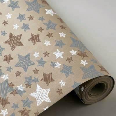 BOBINA 62 REGALO KRAFT RECICLADO ESTRELLAS