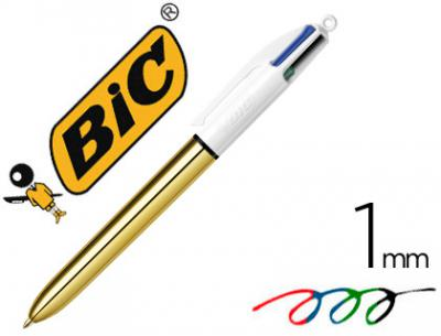 BOLIGRAFO BIC 4 COLORES SHINE ORO