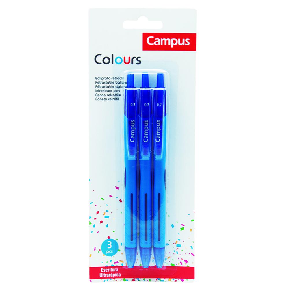 BOLIGRAFO COLOURS BL/3 AZULES