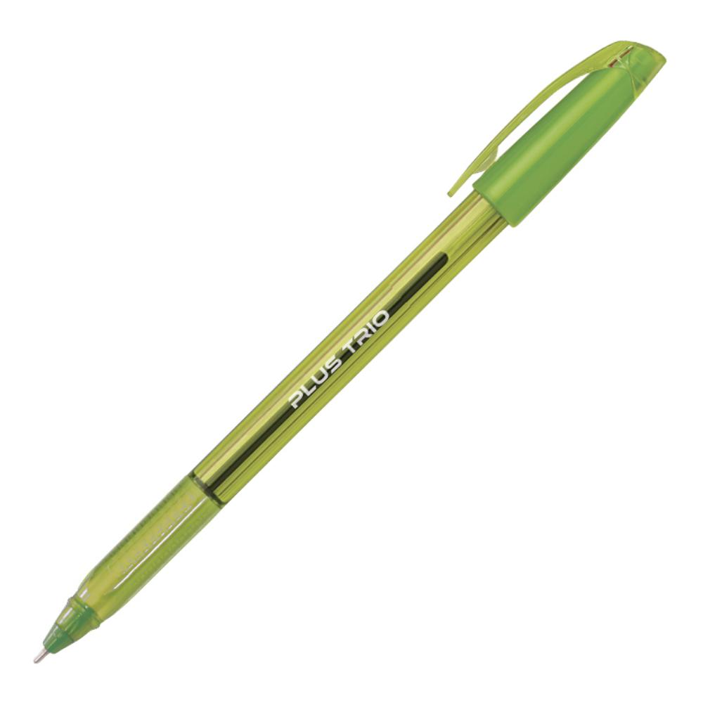 BOLIGRAFO TINTA FLUIDA VISCOSA PLUS OFFICE TRIO VERDE FLUOR