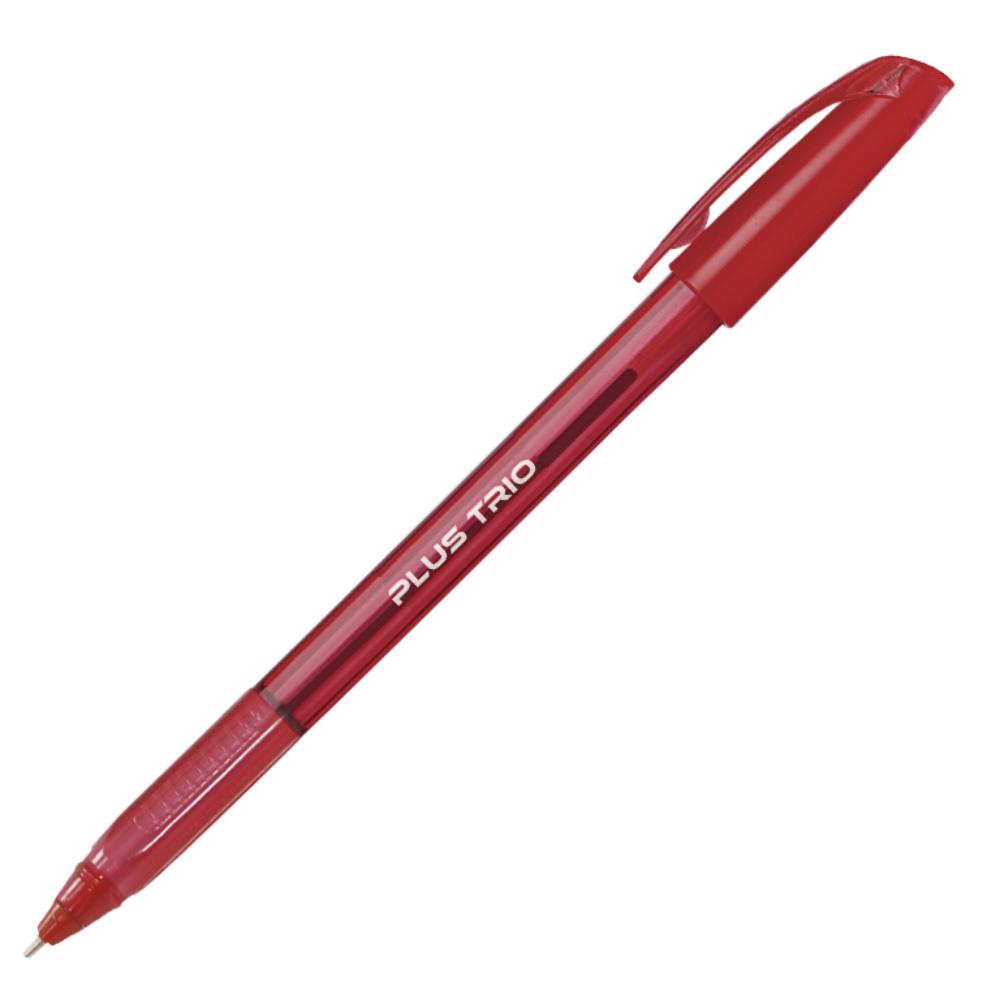BOLIGRAFO TINTA FLUIDA VISCOSA PLUS OFFICE TRIO ROJO