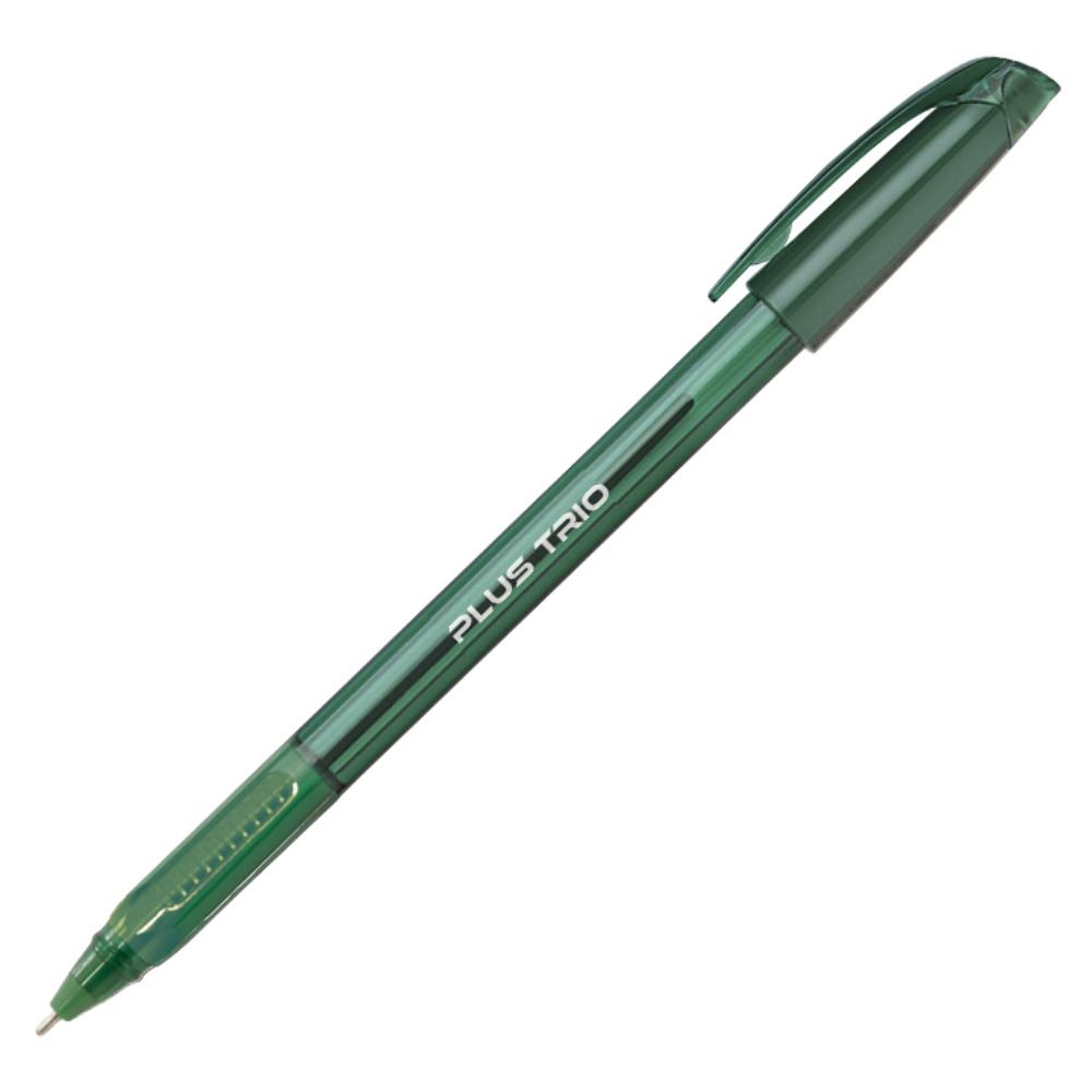 BOLÍGRAFO TINTA FLUIDA VISCOSA PLUS OFFICE TRIO VERDE