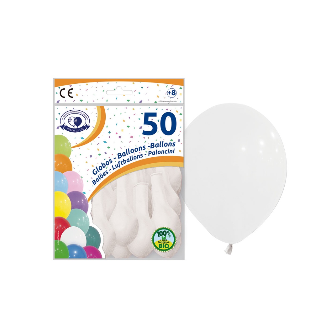 BOLSA 50 GLOBOS BLANCO 9RP5-01