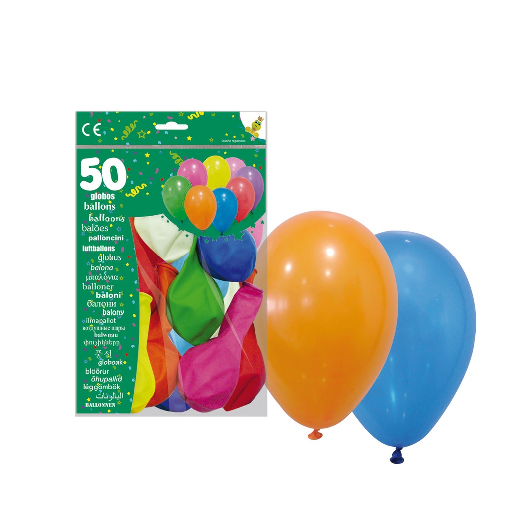 BOLSA 50 GLOBOS MIX 9D5