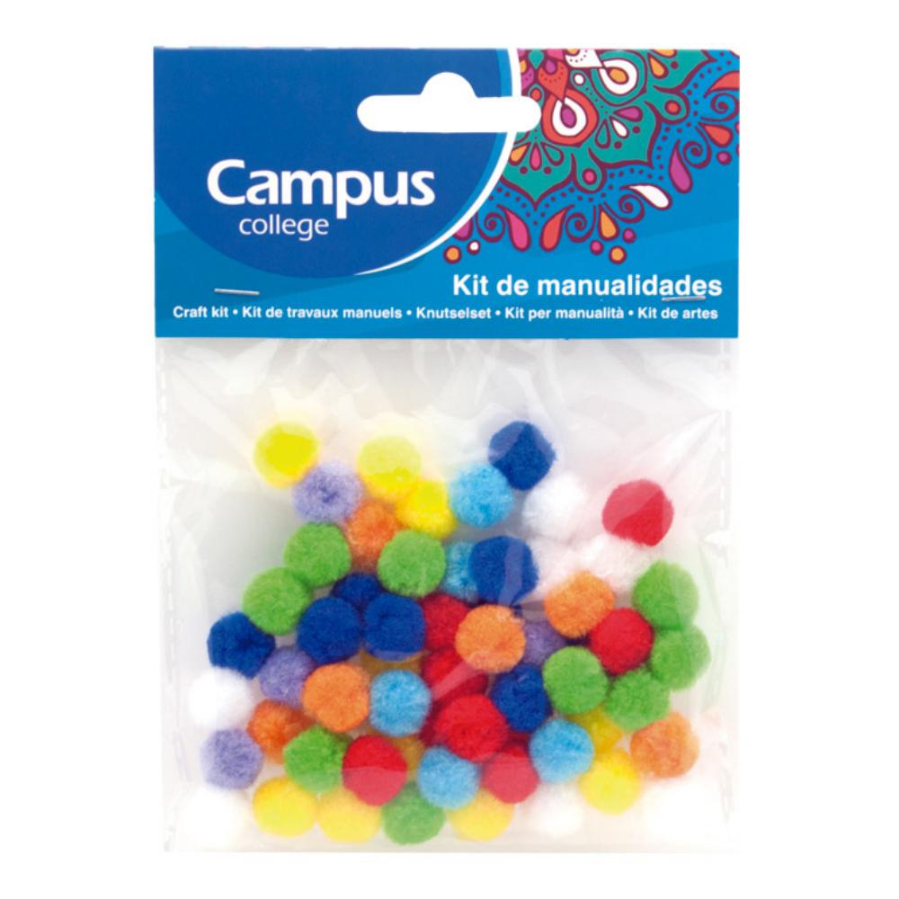 BOLSA 60 UD POMPONES 15MM SURTIDOS