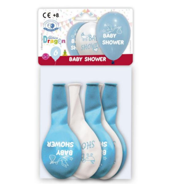BOLSA 6 GLOBOS BABY SHOWER NIÑO 1250