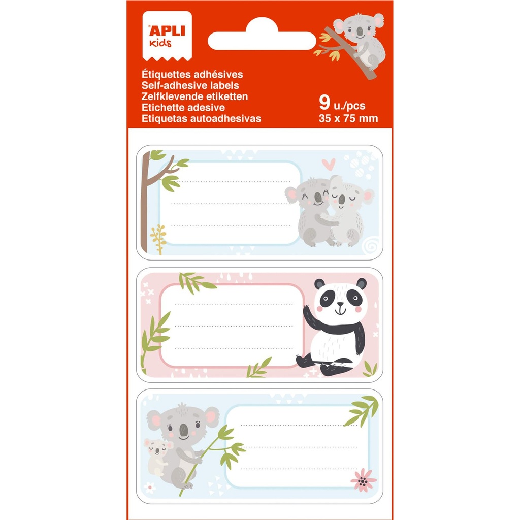 BOLSA 9 ETIQUETAS VAC KOALAS
