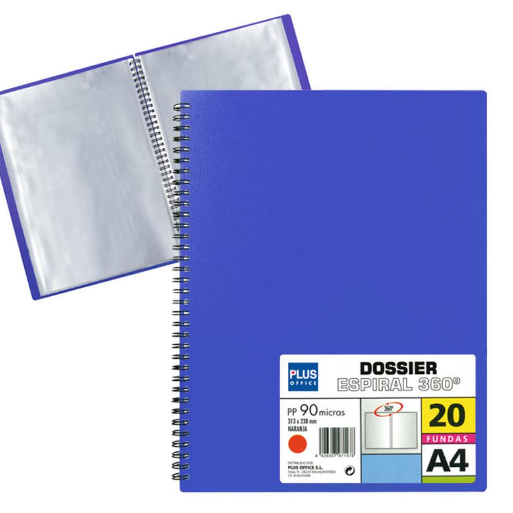 CARPETA 20 FUNDAS ESPIRAL AZUL