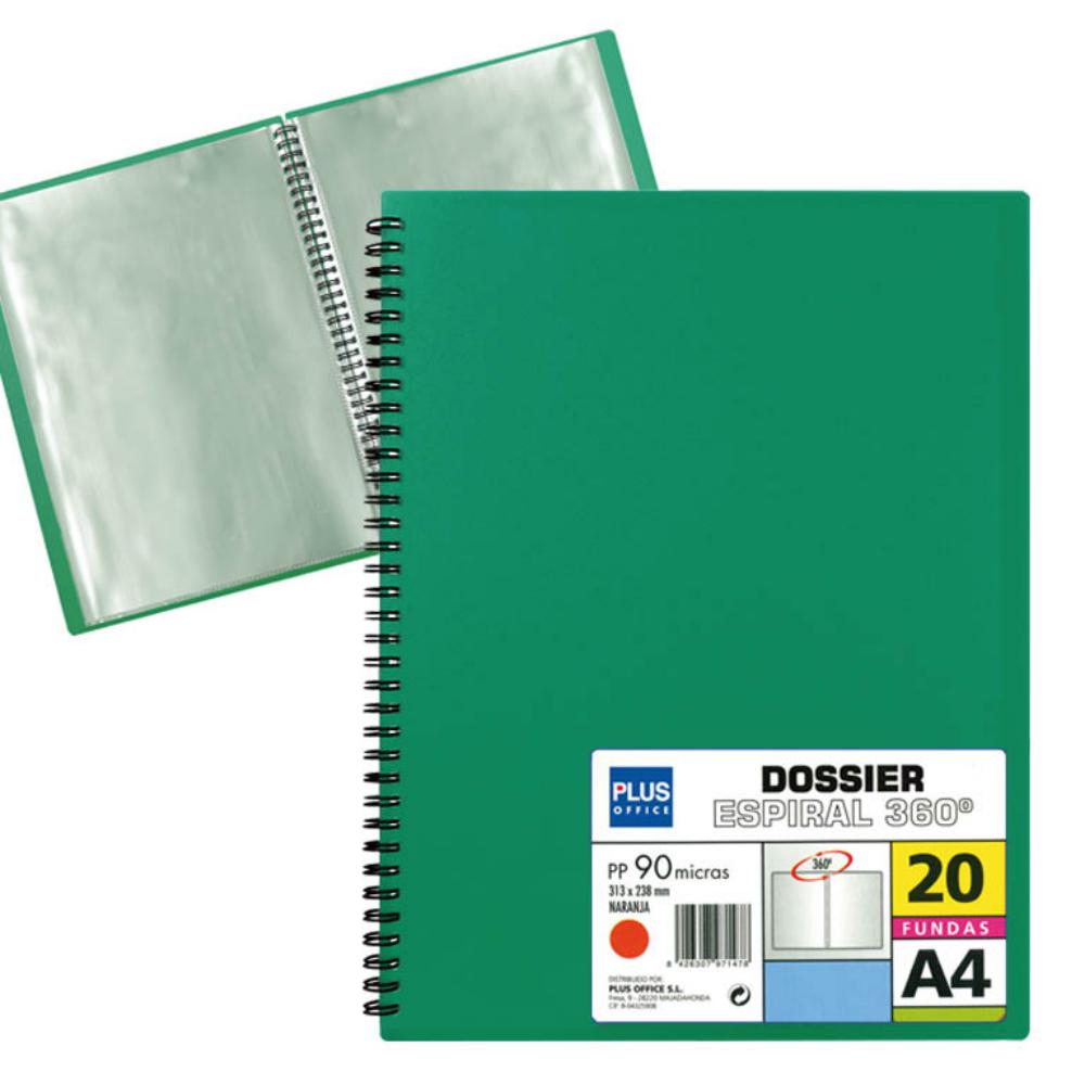 CARPETA 20 FUNDAS ESPIRAL VERDE