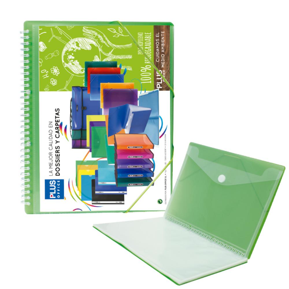 CARPETA 30 FUNDAS ESPIRAL GOM.VERDE