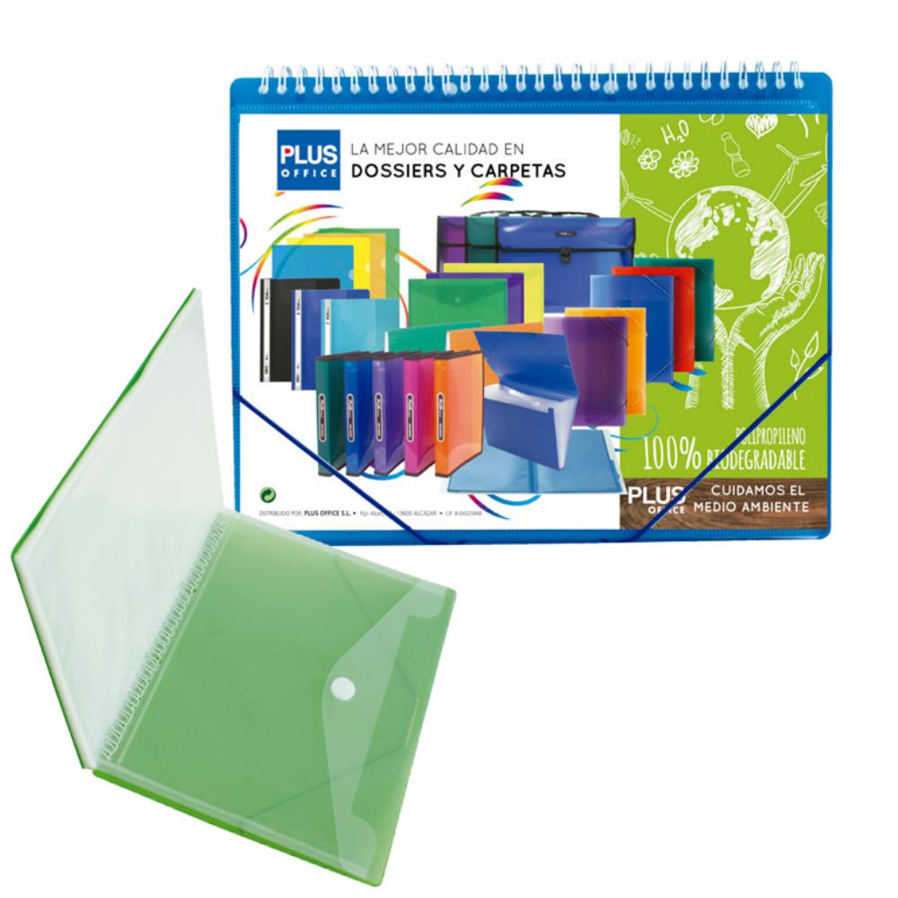 CARPETA 40 FUNDAS ESPIRAL GOMA AZUL