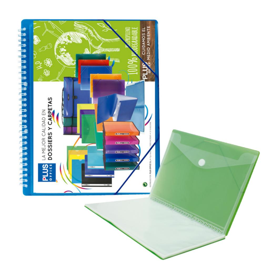CARPETA 50 FUNDAS ESPIRAL GOMA AZUL