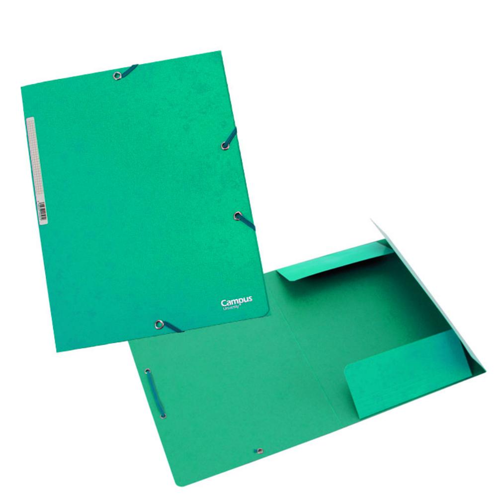 CARPETA A4 CARTON GOMA SOLAPA VERDE