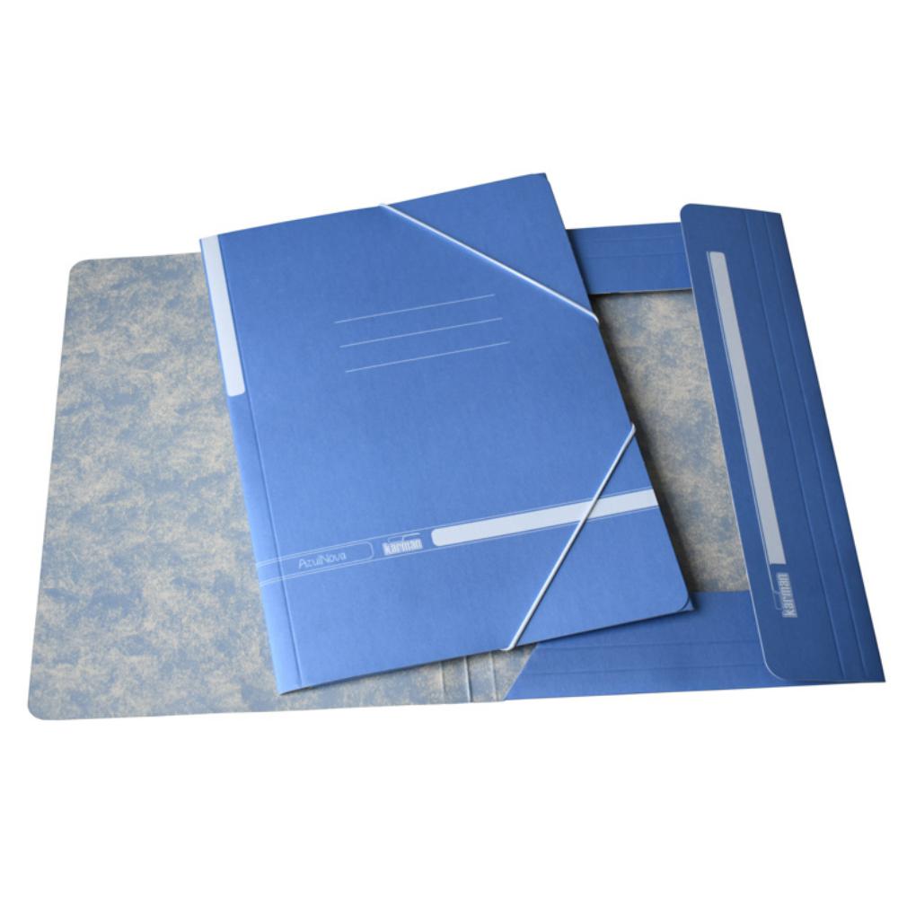 CARPETA GOMAS KARMAN FOLIO SOLAPAS AZUL