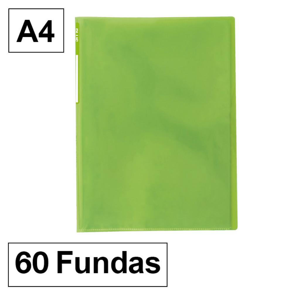 CARPETA FUNDAS A4 60F TRAS.VERDE