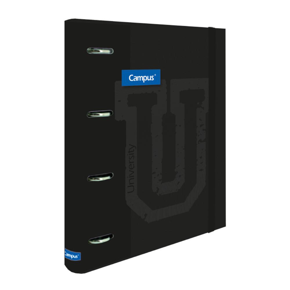CARPETA RINGBOOK SOFT CAMPUS UNIVERSITY 4 ANILLAS+RECAMBIO NEGRO