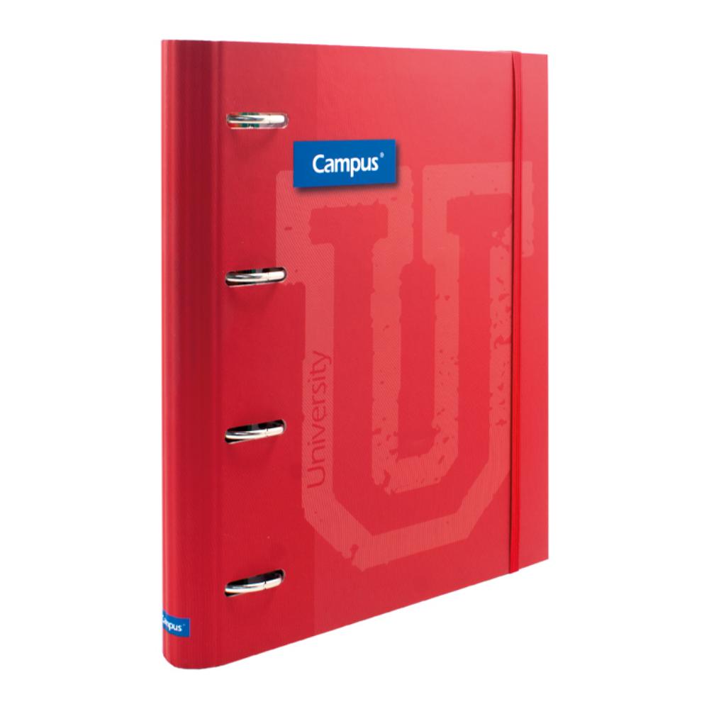 CARPETA RINGBOOK SOFT CAMPUS UNIVERSITY 4 ANILLAS+RECAMBIO ROJO