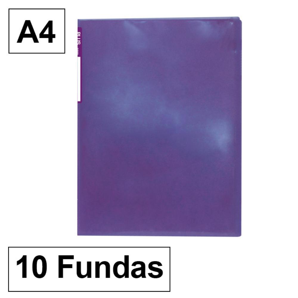 CARPETA TRASLUCIDA 10 FUNDAS VIOLETA
