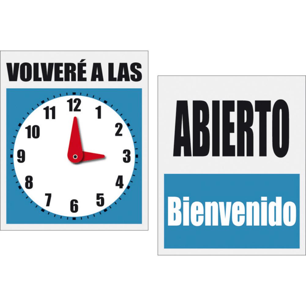 CARTEL ABIERTO/CERRADO RELOJ