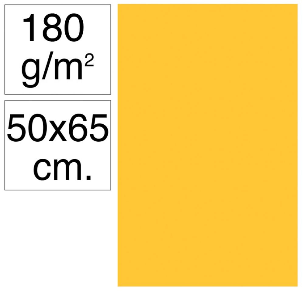 CARTULINA 50X65 180G AMARILLO GUALDA 25UD