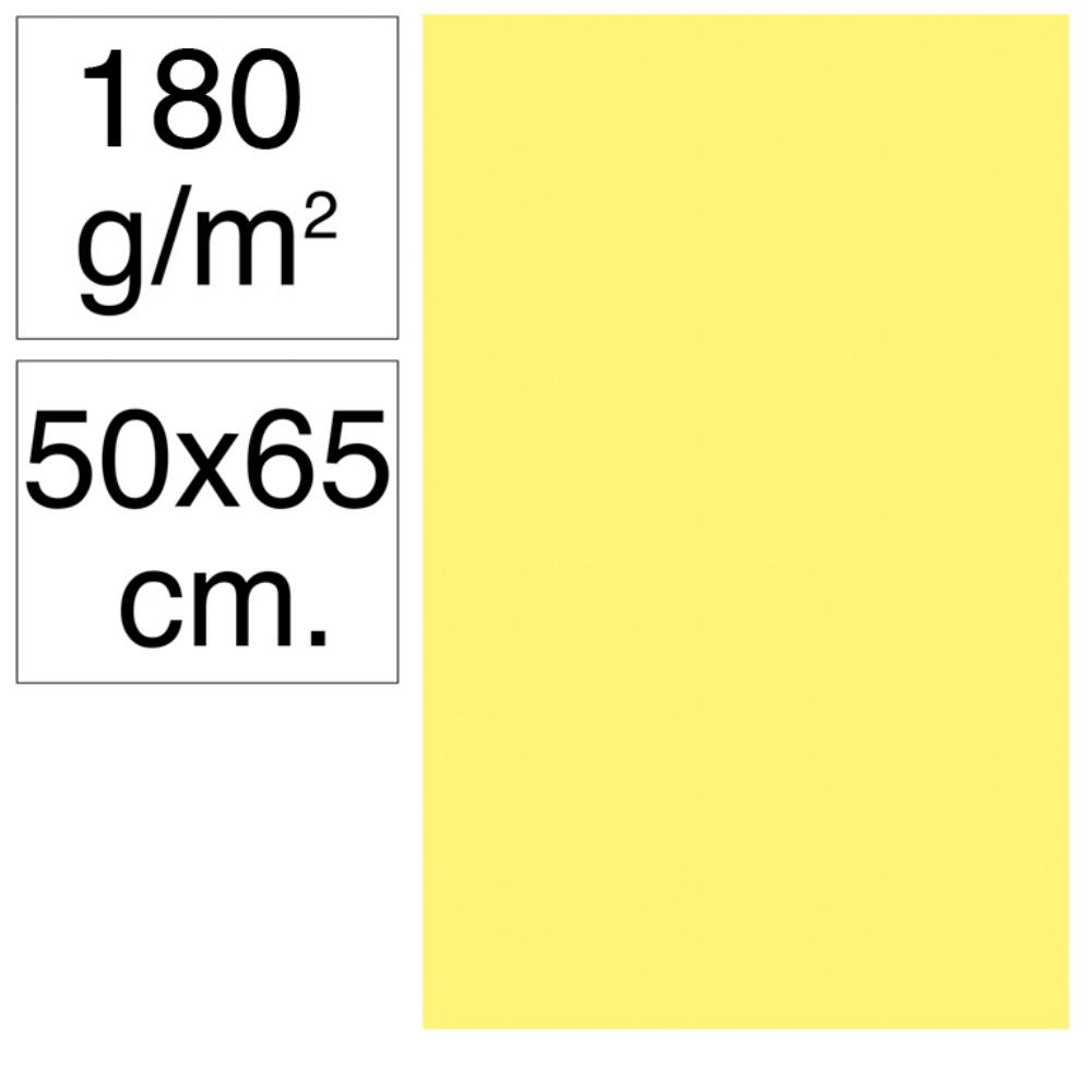 CARTULINA 50X65 180G AMARILLO LIMON 25UD