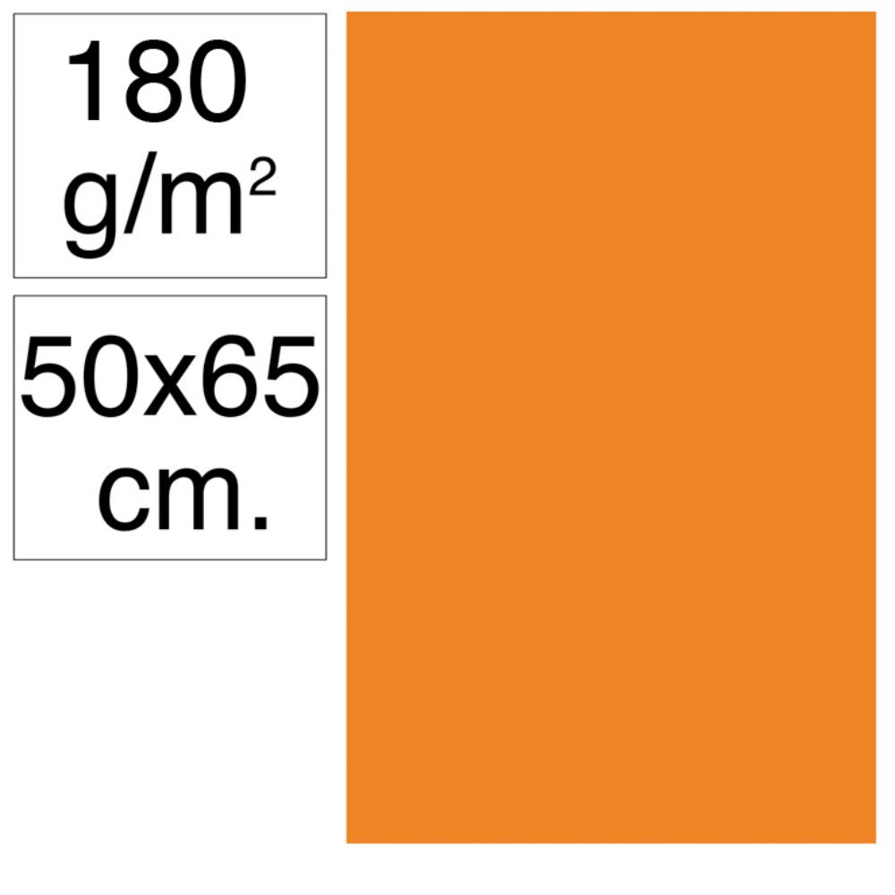 CARTULINA 50X65 180G NARANJA 25UD