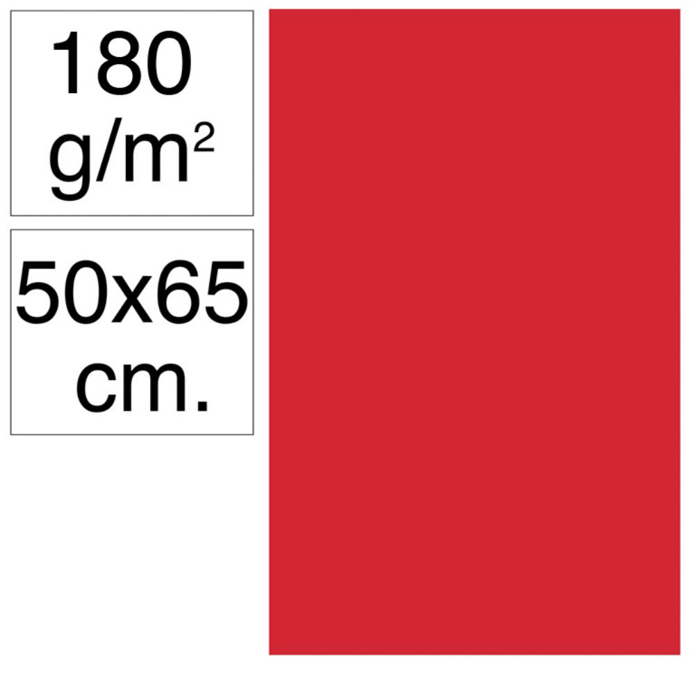 CARTULINA 50X65 180G ROJO 25UD
