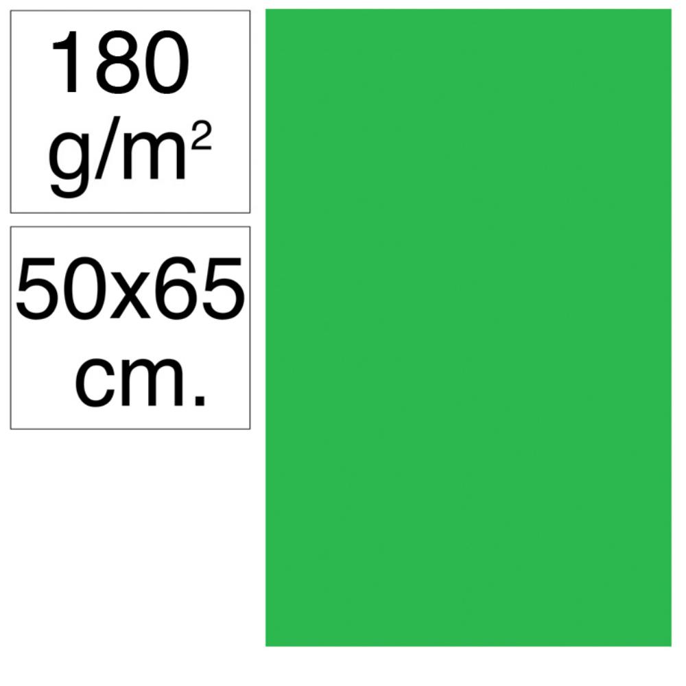 CARTULINA 50X65 180G VERDE BILLAR 25UD
