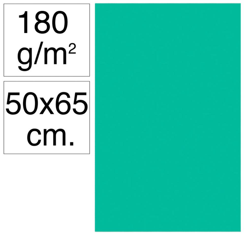 CARTULINA 50X65 180G VERDE MENTA 25UD
