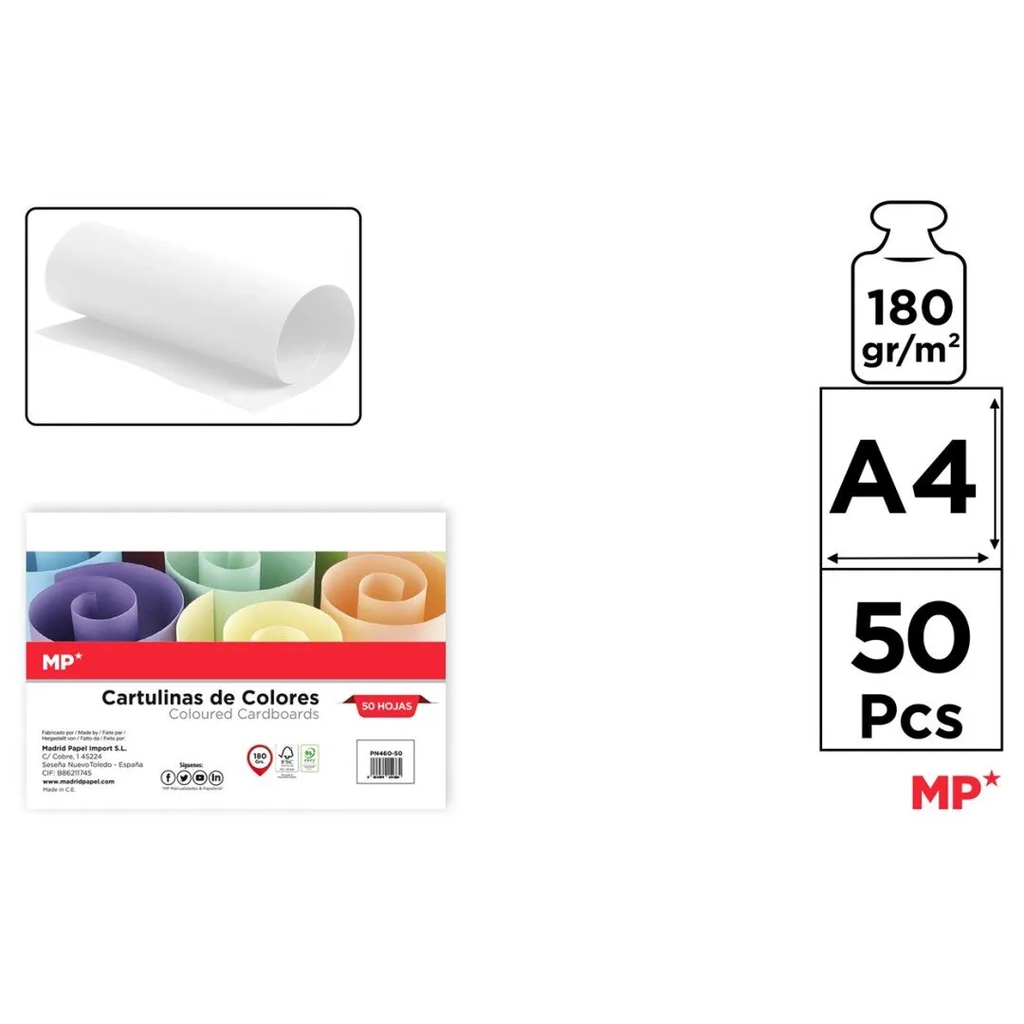 CARTULINA A4 BLANCO DIAMANT 50UD