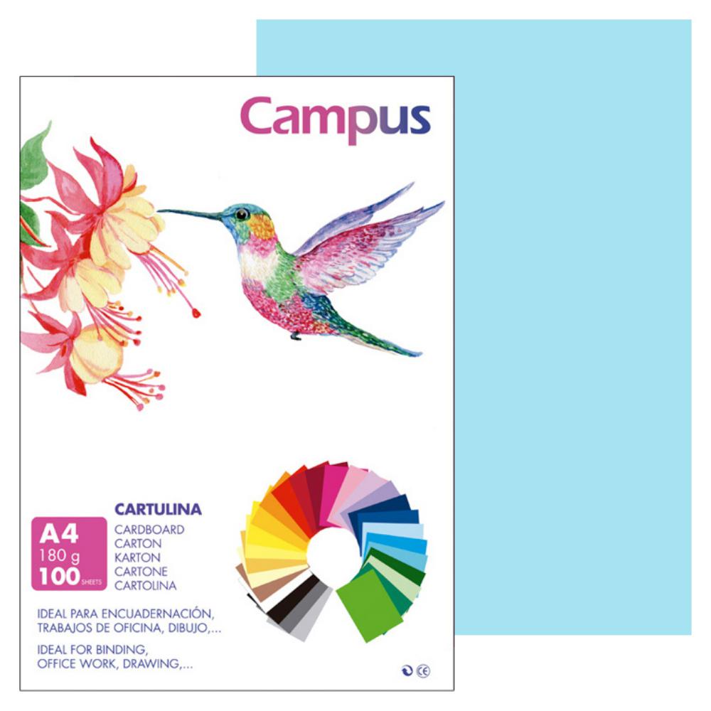 CARTULINA A4 MAKRO AZUL CELESTE 180G 100UD
