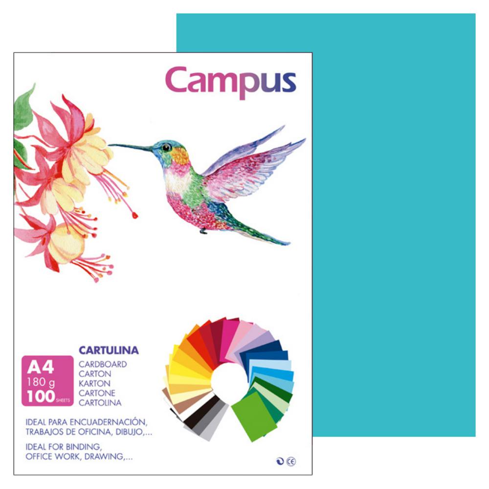 CARTULINA A4 MAKRO AZUL TURQUESA 180G 100UD