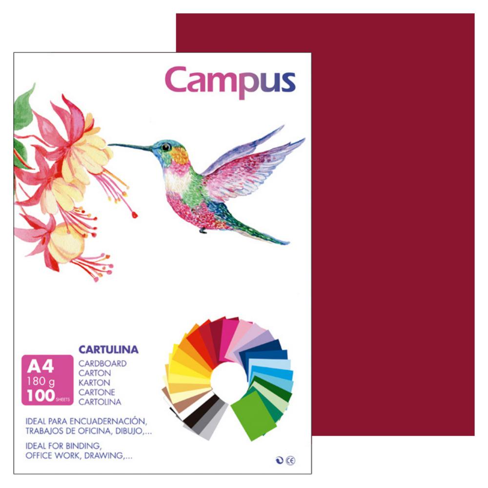CARTULINA A4 MAKRO GRANATE 180G 100UD