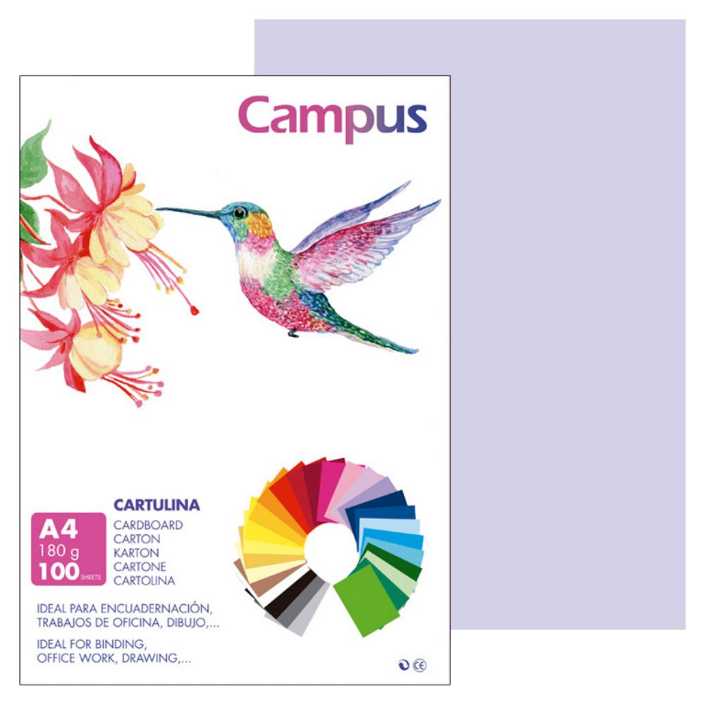 CARTULINA A4 MAKRO LILA 180G 100UD